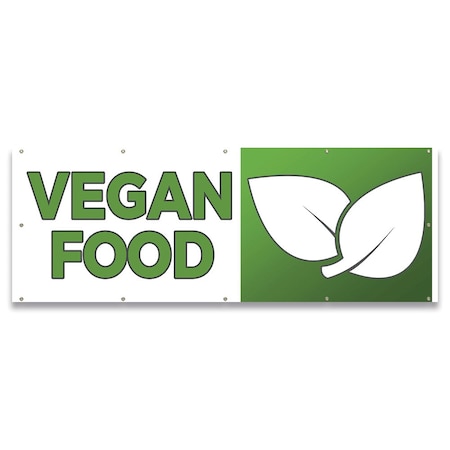 Signmission Vegan Food Banner Concession Stand Food Truck Single Sided B-120-30174